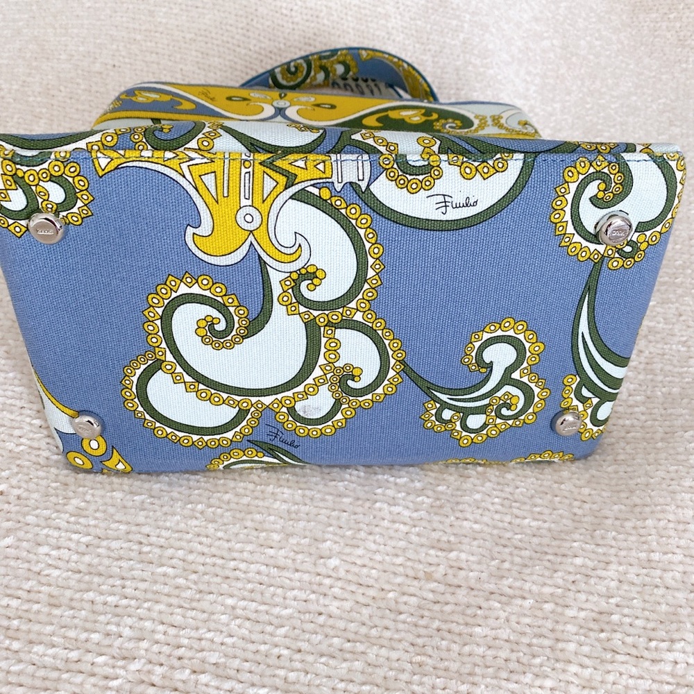 Emilio Pucci Vintage Grey Canvas Printed Top Handle Canvas bag - Picture 8 of 15